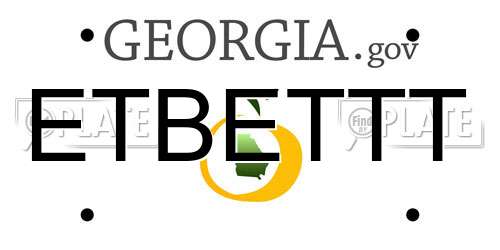 ETBETTT Georgia License Plate