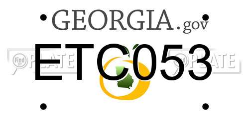 ETC053 Georgia License Plate