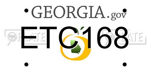 ETC168 Georgia License Plate
