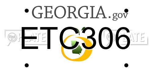 ETC306 Georgia License Plate