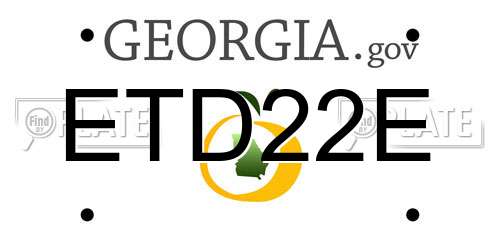 ETD22E Georgia License Plate