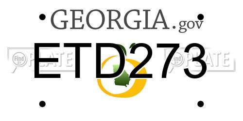 ETD273 Georgia License Plate