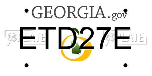 ETD27E Georgia License Plate