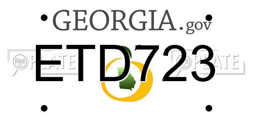 ETD723 Georgia License Plate