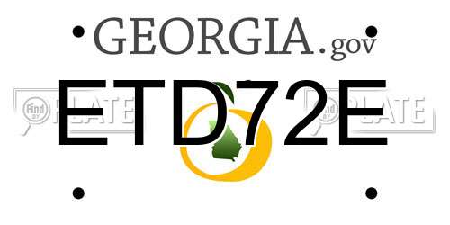 ETD72E Georgia License Plate