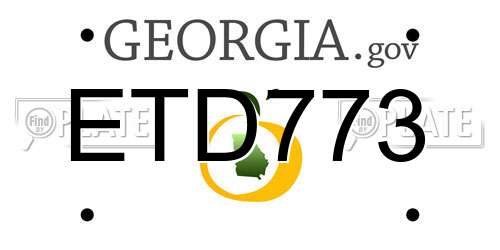 ETD773 Georgia License Plate