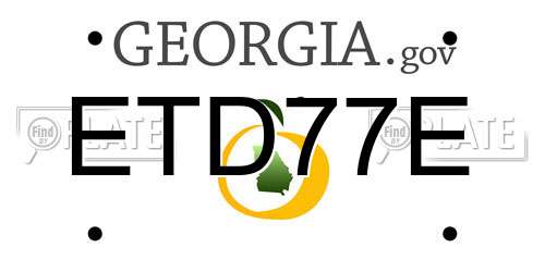 ETD77E Georgia License Plate