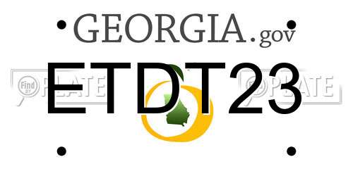 ETDT23 Georgia License Plate