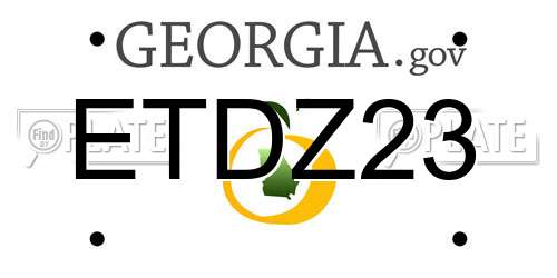 ETDZ23 Georgia License Plate