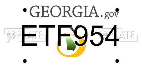 ETF954 Georgia License Plate