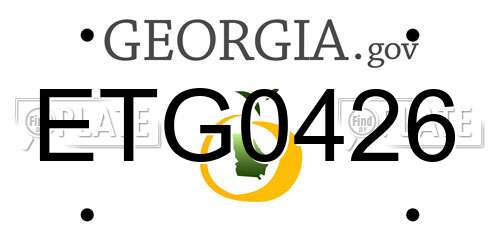 ETG0426 Georgia License Plate
