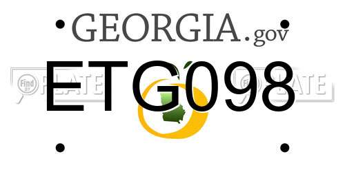 ETG098 Georgia License Plate