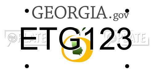 ETG123 Georgia License Plate