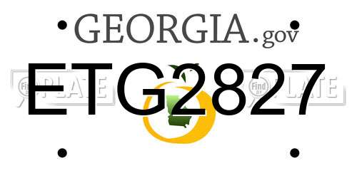 ETG2827 Georgia License Plate