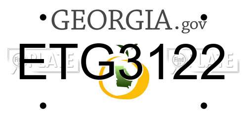 ETG3122 Georgia License Plate