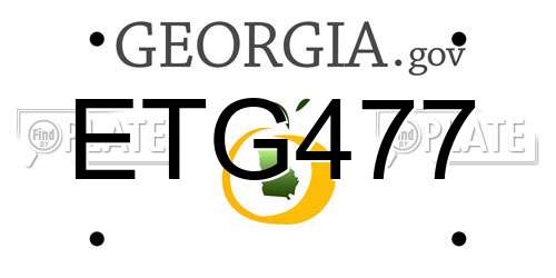 ETG477 Georgia License Plate