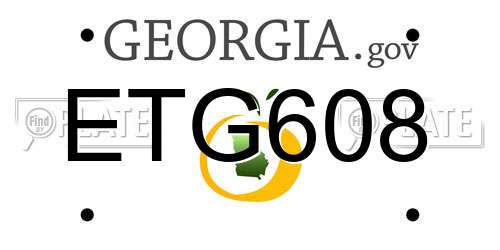ETG608 Georgia License Plate