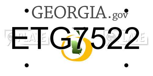 ETG7522 Georgia License Plate
