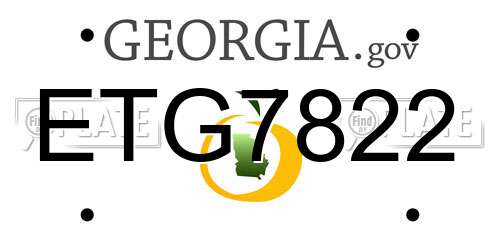 ETG7822 Georgia License Plate