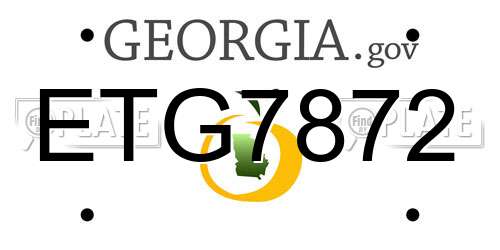 ETG7872 Georgia License Plate