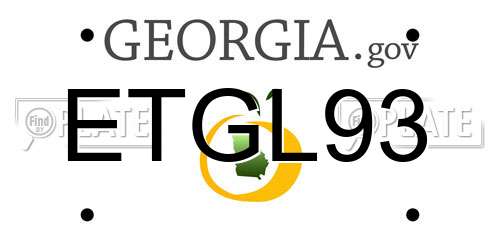 ETGL93 Georgia License Plate