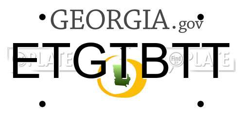 ETGTBTT Georgia License Plate