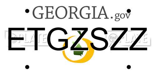ETGZSZZ Georgia License Plate