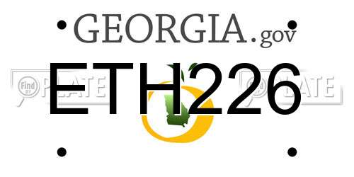 ETH226 Georgia License Plate