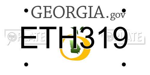 ETH319 Georgia License Plate