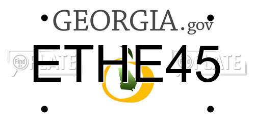 ETHE45 Georgia License Plate