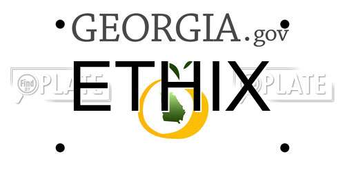 ETHIX Georgia License Plate