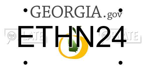 ETHN24 Georgia License Plate