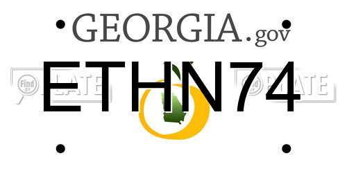 ETHN74 Georgia License Plate