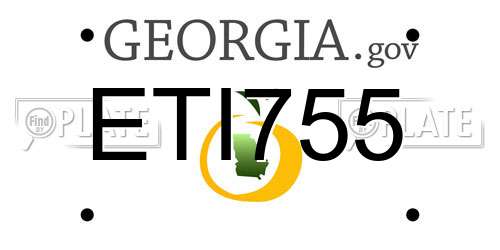 ETI755 Georgia License Plate
