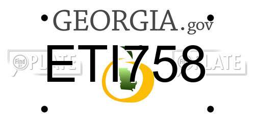 ETI758 Georgia License Plate