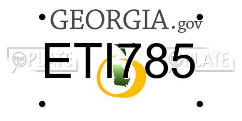 ETI785 Georgia License Plate