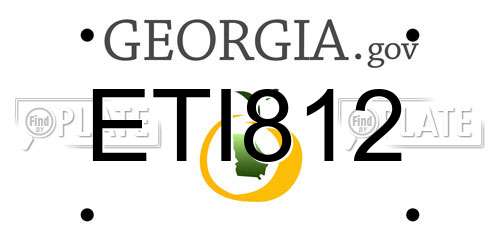 ETI812 Georgia License Plate