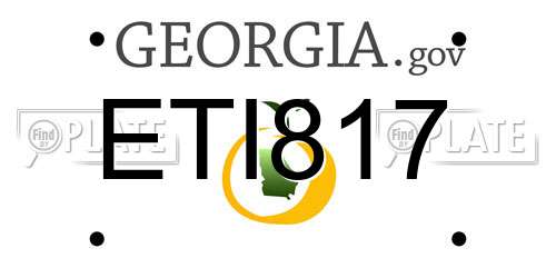 ETI817 Georgia License Plate