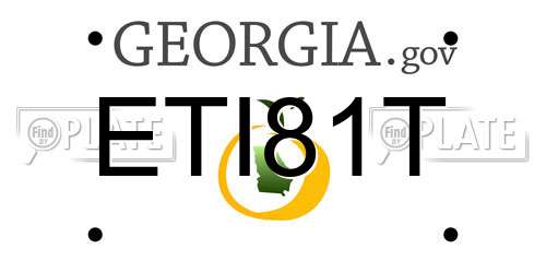 ETI81T Georgia License Plate