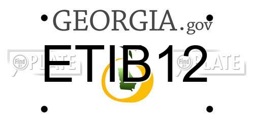 ETIB12 Georgia License Plate