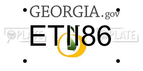 ETII86 Georgia License Plate