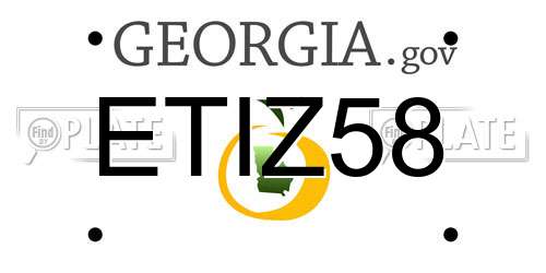 ETIZ58 Georgia License Plate