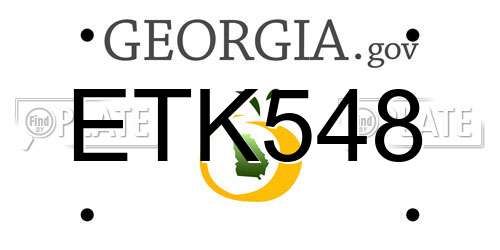 ETK548 Georgia License Plate