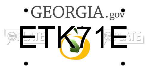 ETK71E Georgia License Plate