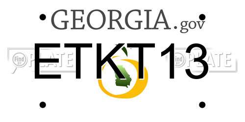 ETKT13 Georgia License Plate