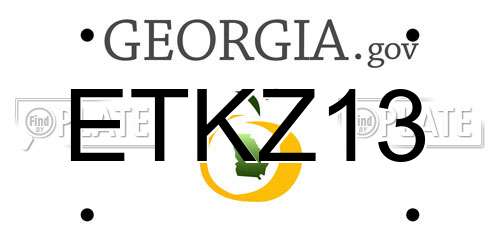 ETKZ13 Georgia License Plate