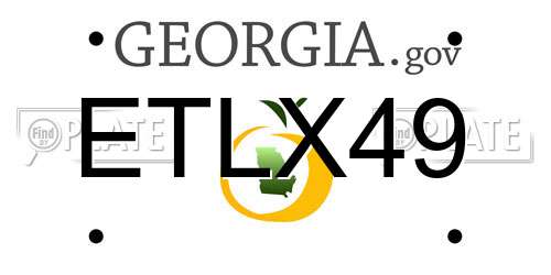 ETLX49 Georgia License Plate