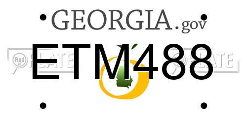 ETM488 Georgia License Plate