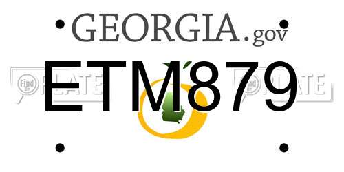 ETM879 Georgia License Plate