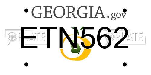 ETN562 Georgia License Plate